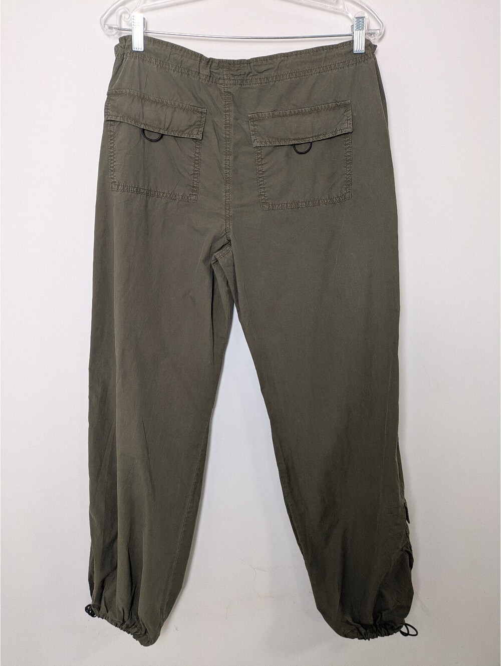 Garage Olive Green Parachute Cargo Pants – Size XS Adjustable Toggle Joggers - Picture 2 of 7